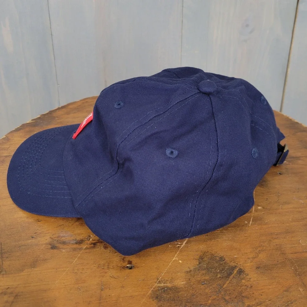 Samuel Adams Baseball Cap Mens OS Navy Blue Adjustable Logo Patch Dad Hat